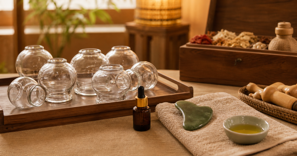 Giác hơi, cạo gió và gua sha tại HG Mộc Bản
