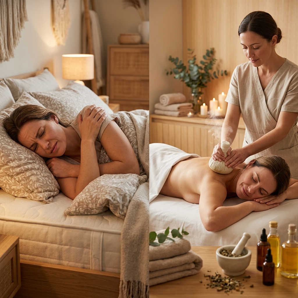 Phòng đau mỏi vai khi ngủ nghiêng bằng trị liệu thảo dược