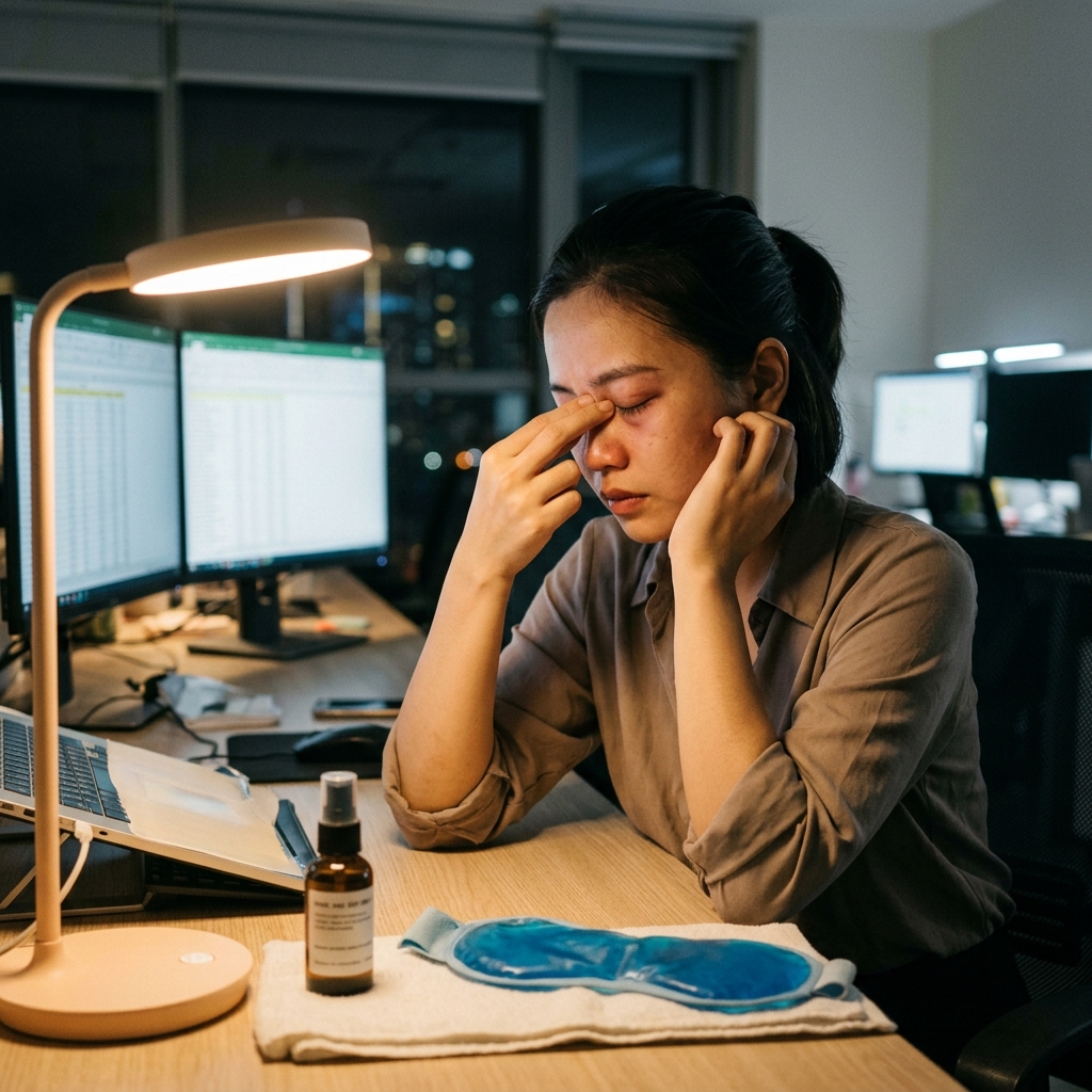 Phòng mệt mỏi mắt khi làm việc ban đêm bằng dưỡng sinh Đông y